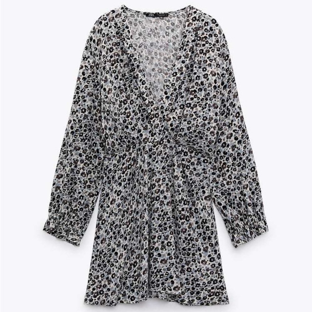 Zara long sleeve print dress